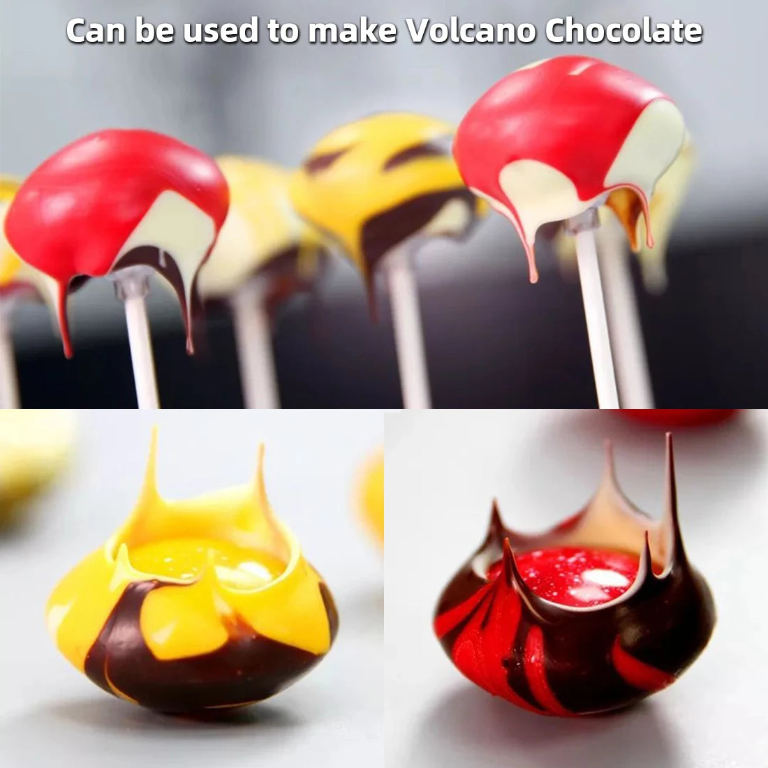 Chocolate Mold 15 Cavity Polycarbonate Chocolate Moulds Volcano Candy Bonbons Forms Confectionery Baking Tools φ1.58"xH0.24"