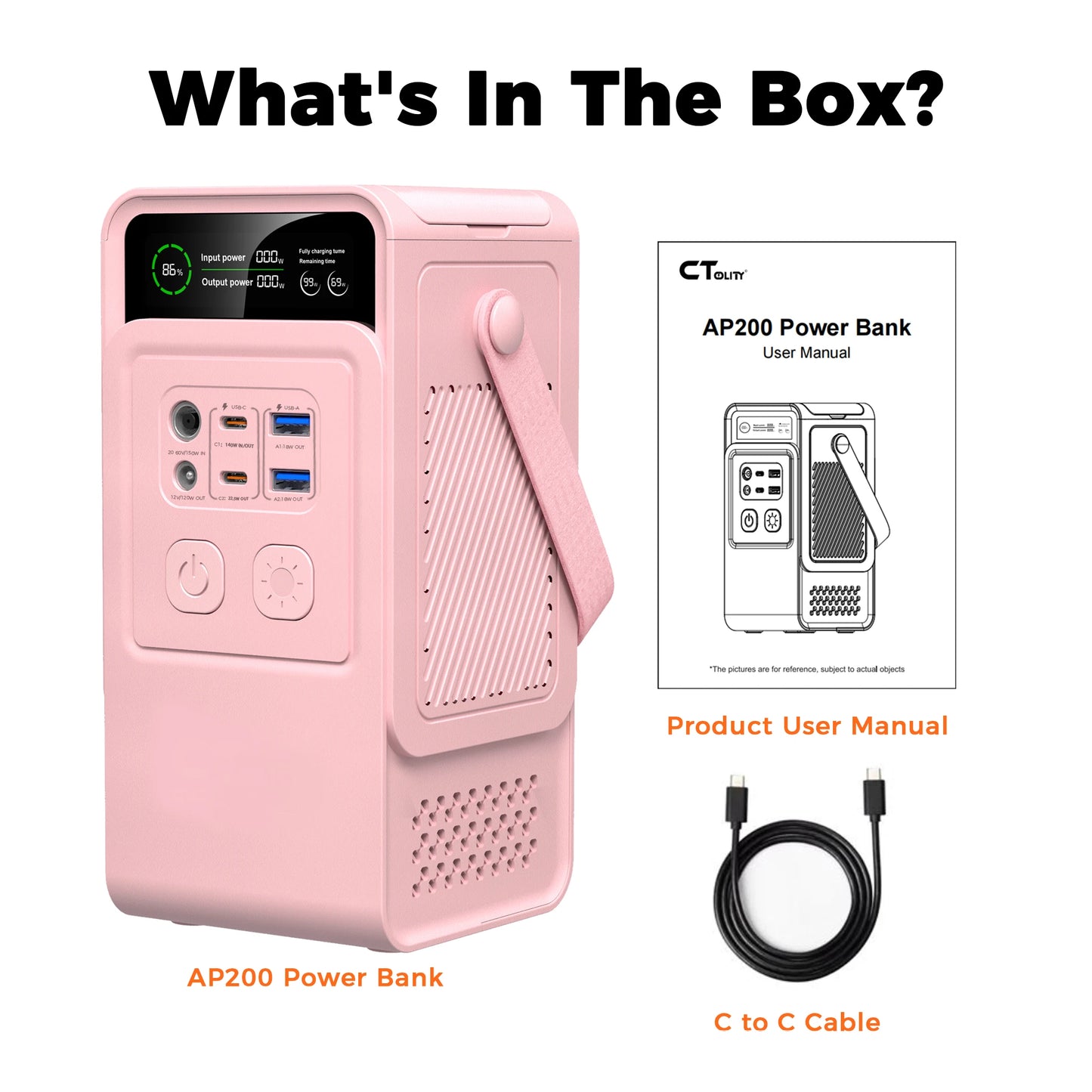 CTOLITY 200W Portable Power Station, 192Wh 60000mAh Solar Generator Storage Energy Power Bank For Camping Travel RV Home