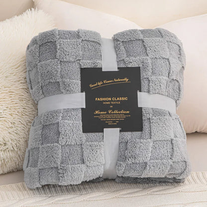 Waffle Blanket, Winter Knitted Blanket, Jacquard Braid Blanket, Warm Gift Blanket ,for Bed Sheet or Sofa Cover Four-season