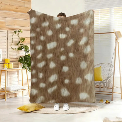 Fashion Animal Print Throw Lightweight 240g Flannel Blanket Soft Skin-friendly for Summer Cooling