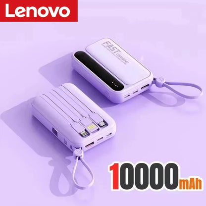 Lenovo 500000mAh Power Bank BuiIt in 4 Lines Super Fast Charging Large Capacity Portable External Battery for All Phones 2026New