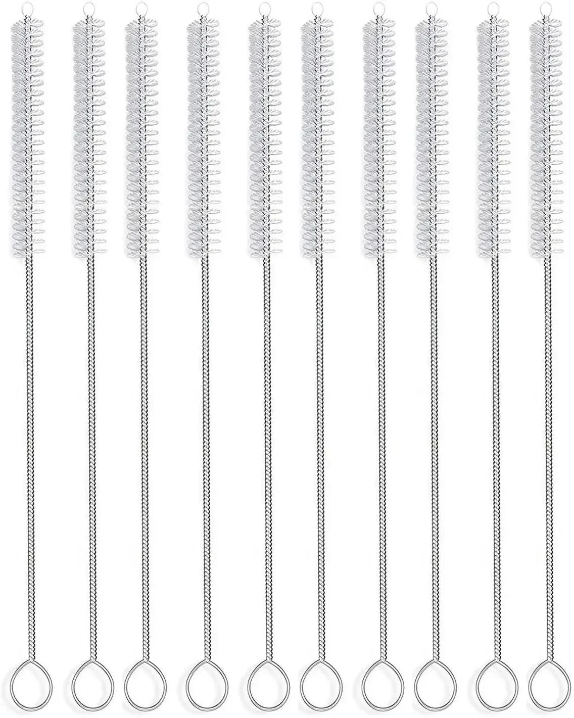 Drinking Straw Cleaning Brush Kit Reusable Tube Pipe Cleaner Nylon Stainless Steel Long Cleaning Brushes for Baby Cup Bottles