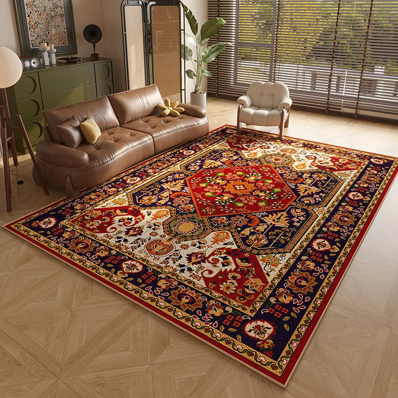 Persian Style Carpets for Living Room Anti-slip Cloakroom Rug American Bedroom Decor Retro Carpet Washable Study Soft Floor Mat