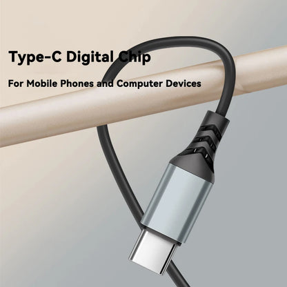 9D HIFI Heavy Bass Gaming Headphones Type-C Digital Chip Metal Magnetic Music Earbuds with Microphone In-Ear Headphone Universal