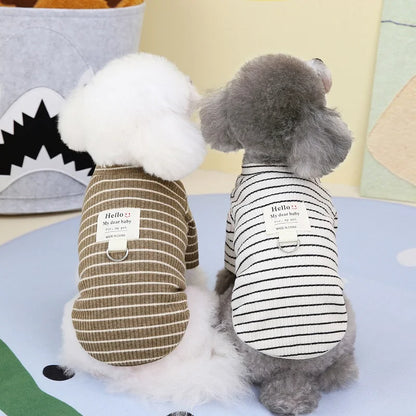 Summer Clothes for Dog and Cat, Striped T-Shirt, Cute Clothes for Puppy, Chihuahua, Bichon, French Bulldog, Girl