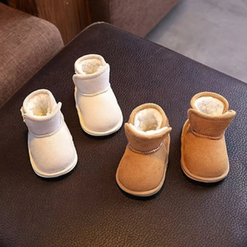 Winter Warm Snow Boots, Soft Sole Velcro Footwear, Baby Learning Walk Shoes for Newborn Infants 0-18M