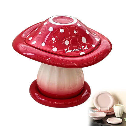 Mushroom Set Bowls and Plates for Home Kitchen Large Capacity Ceramic Bowl Western Plate Tea Desserts Tray Mushroom Tableware