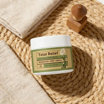 Total Relief Magnesium Body Cream, Nerve-Soothing Formula with MSM & Arnica for Daily Moisturizing & Skin Comfort Not Greasy