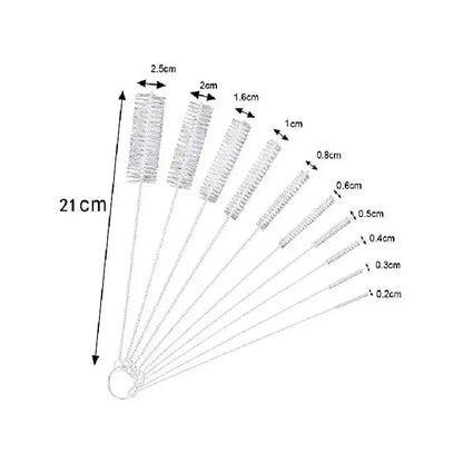 10pcs Pipe Tube Brush Pipe Cleaning Brushes Nylon Bristle Drinking Straws Cleaner Brush for Washing Kettle Spout Teapot Nozzle