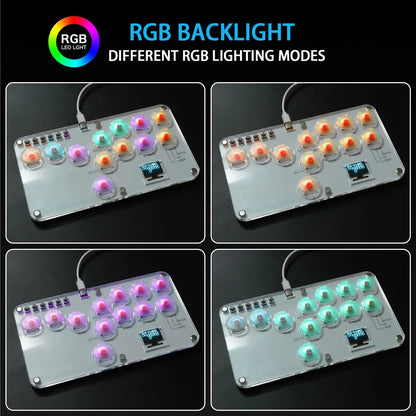 Arcade Hitbox Controller Fight Stick Joystick Hitbox Controller RGB Keyboard For XBox/PS4/PS5/Switch/Steam Arcade Fighting