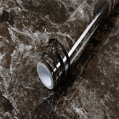 Marble Self Adhesive Foil Wallpaper for Desktop Cabinet Decor PET Paper in Rolls Waterproof Oil Proof Stickers for Kitchen Wall