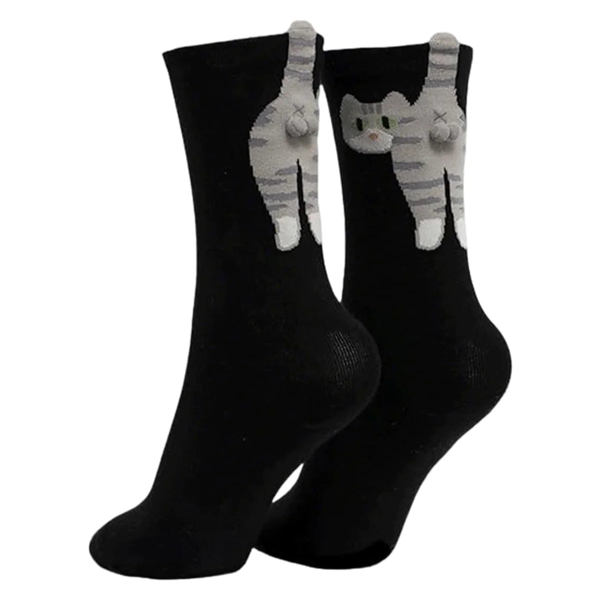 1/2 Pairs Cute Cat Socks with Balls Novelty Funny Animal Crew Cats Socks for Women Men Cats Lovers Gift