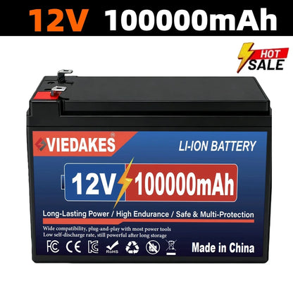 VIEDAKES Brand New 3S7P 12V 100Ah LiFePO4 18650 Battery Pack Power Bank Lightweight Design for Hiking Backpacking Trips