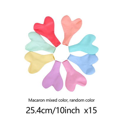 15pcs heart-shaped balloons, Maka color pink/blue/latex balloons Valentine's Day birthday wedding anniversary decoration