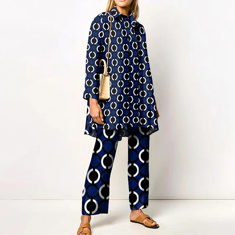 Long Sleeve Turn Down Collar Casual Outfits Ladies Button Tops Wide