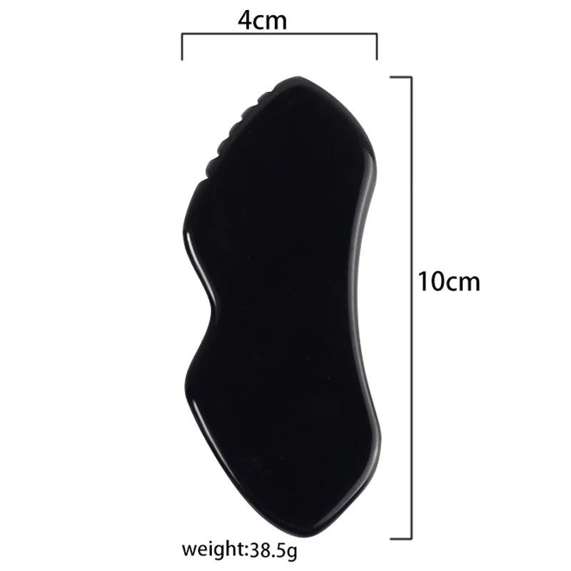 Wholesale Various Shape Black Obsidian Face Gua Sha Tool Sawtooth SPA Massager Acupuncture Facial Beauty Product For Health Care