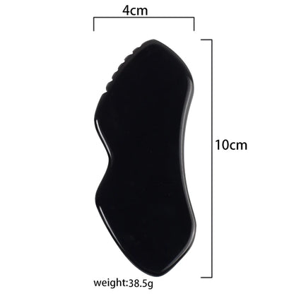 Wholesale Various Shape Black Obsidian Face Gua Sha Tool Sawtooth SPA Massager Acupuncture Facial Beauty Product For Health Care