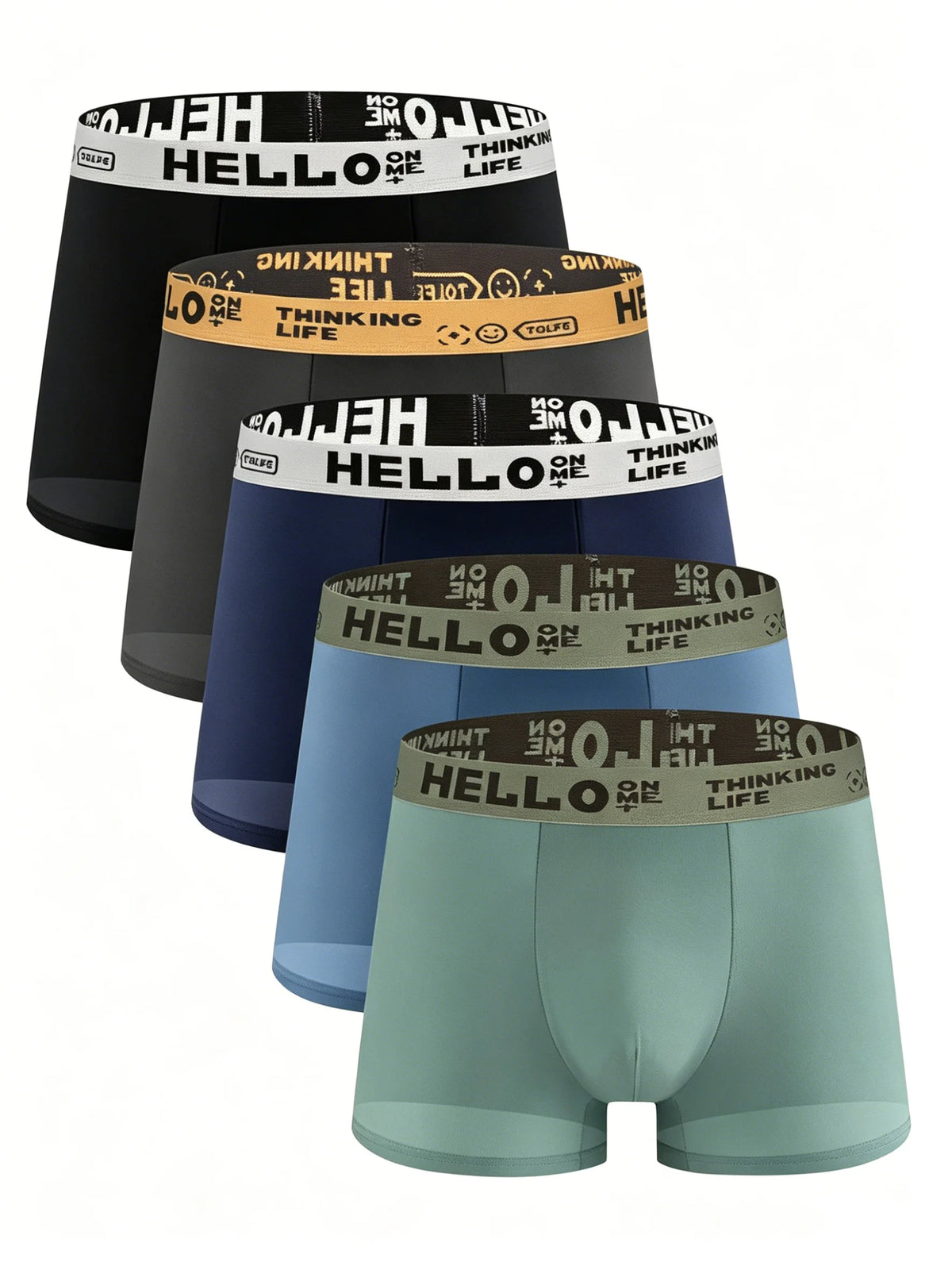 5pcs/set Men Ice Silk Underwear Quick Drying Men Boxer Shorts Plus Size XS-XL Breathable Boxer High Elastic Waist Male Underwear