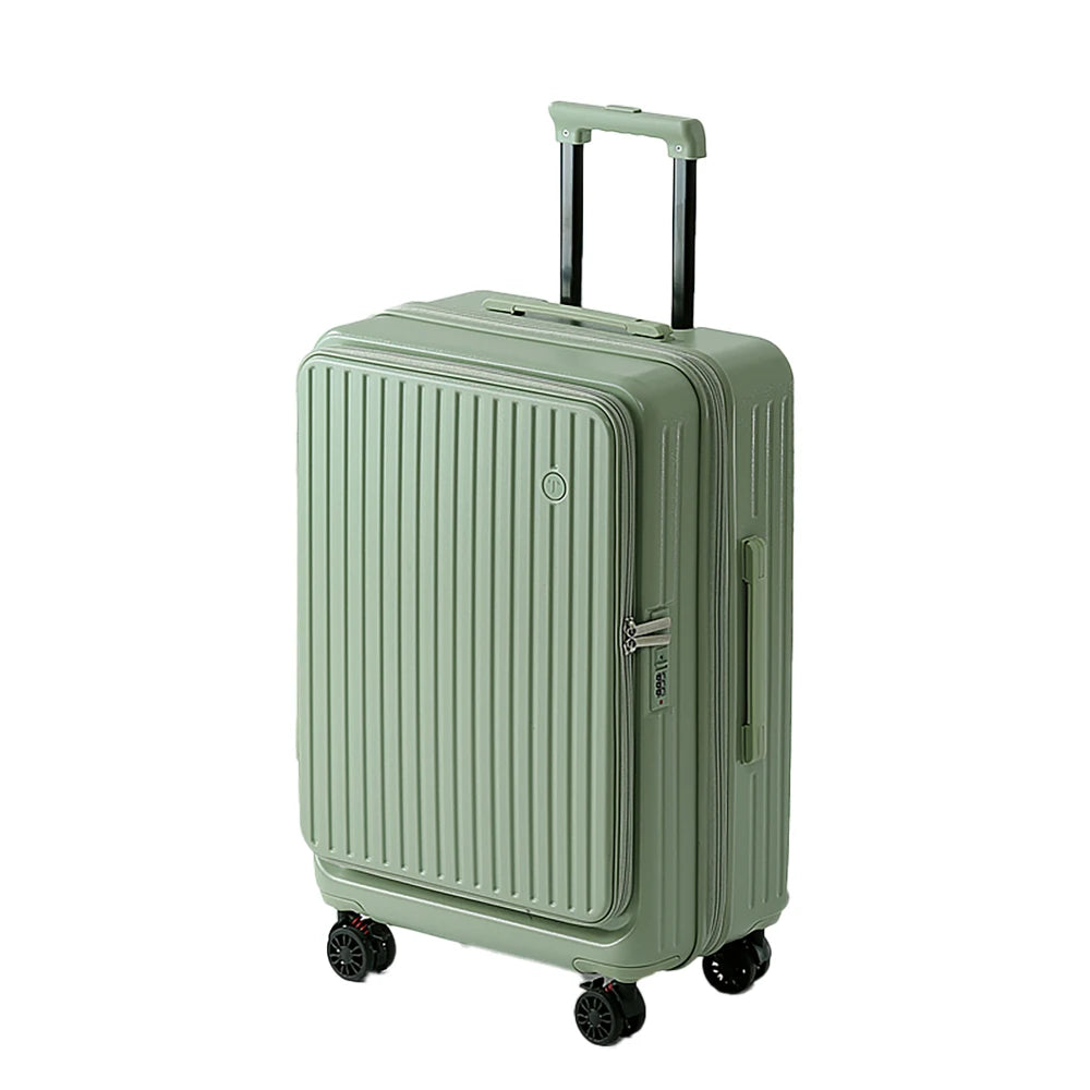 Multifunctional Front Opening Expandable Suitcase with Cup Holder Large Capacity Luggage 360° Shock Absorbing Wheels 20' 24' 28'