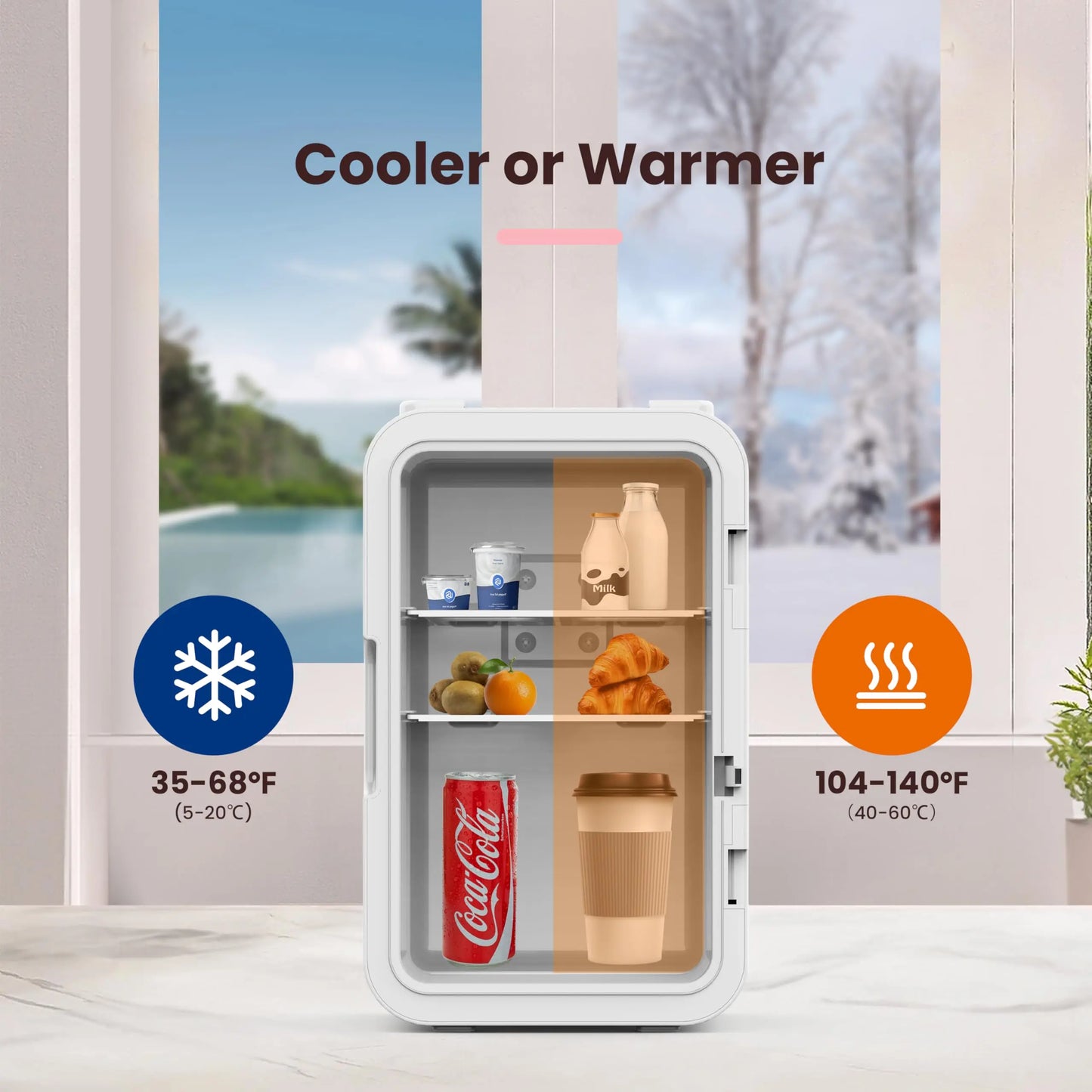 Mini Fridge for Bedroom Skincare Fridge 6L/8 Cans Small Refrigerator Compact Refrigerator 110V AC/12V DC Portable Cooler and Warmer for Skin Care, Makeup and Cosmetics