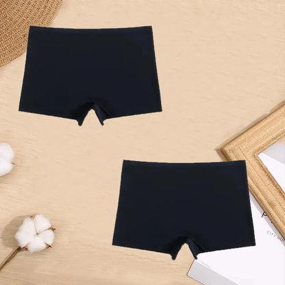2 Pieces Boxers for Women Silk Seamless Female Underwear Mid-Rise Elasticity Women's Safety Panties Soft Boyshorts Lady Lingerie