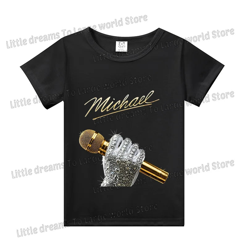 Michael Jackson T-shirt Children Clothing Singer Printed Cotton Tops Boy Girl MJ Summer Tee Shirts Casual Clothes Birthday Gift