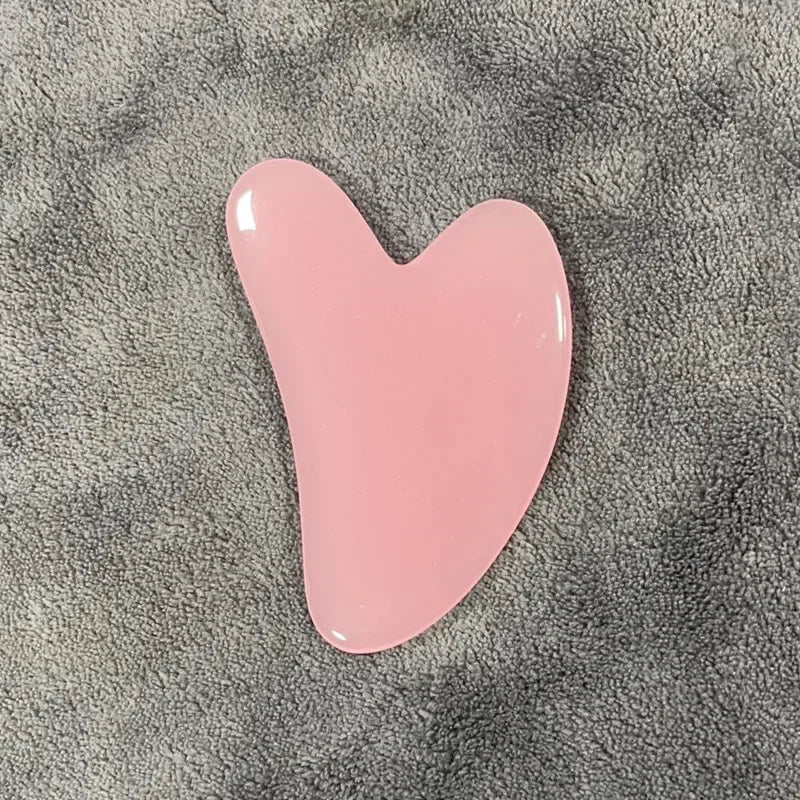Heart Guasha Stone Face Rose Quartz Jade Massage Tool Chin Nose Lifting Firming Scraping Board Massage Facial Health Care Skin