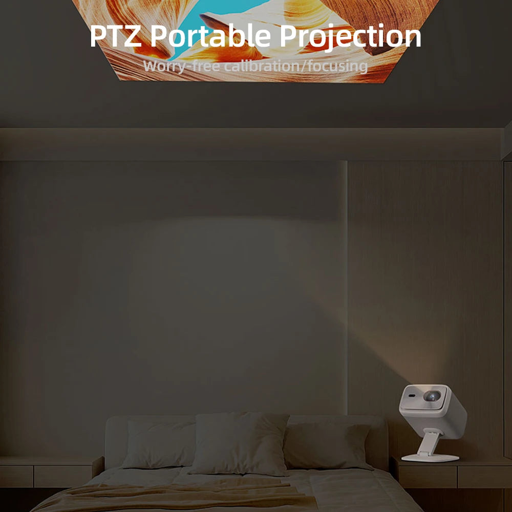 Original Lenovo Xiaoxin 100P Projector 1140 ANSI Auto Focus Wifi6 Smart Home Theater 360 PTZ Support 4K HD Portable Projector