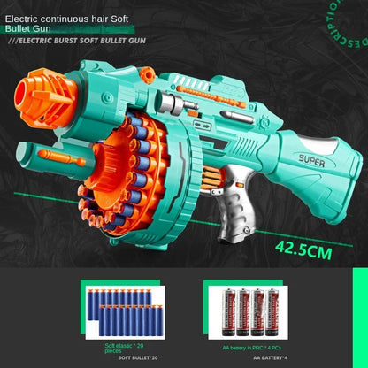 Children's Electric Continuous Shooting Gatling Toy Gun  Suction Cup Soft Bullet Gun  Explosion Nerfs gun BB Guns Gifts for Kids