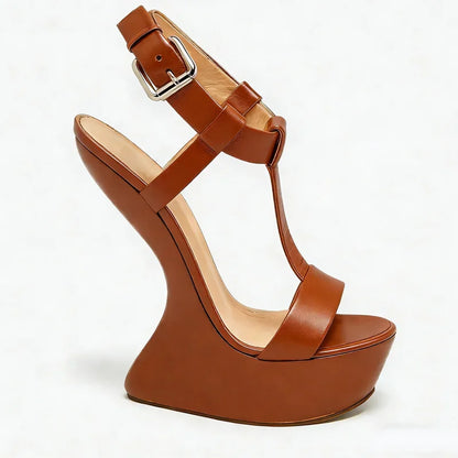Platfrom Strange Style T Tied Sandas Sexy Pointed Toe Slingback Buckle Strap Customized New Arrivals Fashion Women Modern Shoes