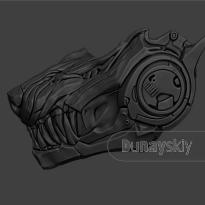 Love and Deepspace Valko Wolf Mask Cosplay Prop Furry 3D Printed Sci-Fi Wolf Head Mask Fluffy Brown Wolf Ears Hair Halloween