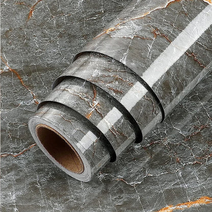 Kitchen Oil-Proof Film Stove Waterproof Moisture-Proof Self-Adhesive Wallpaper Countertop Cabinet Renovation Tile Marble Sticker