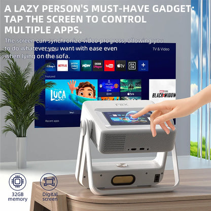 XBJ A5Pro 1080p Smart Projector With Screen Wifi6 BT5.2 Auto Focus Portable Projector 4k Home Cinema Indoor Outdoor