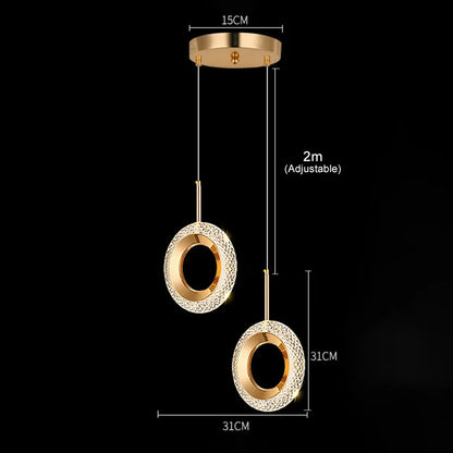 Modern Crystal LED Pendant Lamps Indoor Lighting For Home Decor Led Lights Living Room Bedroom Bedside Hanging Lamp