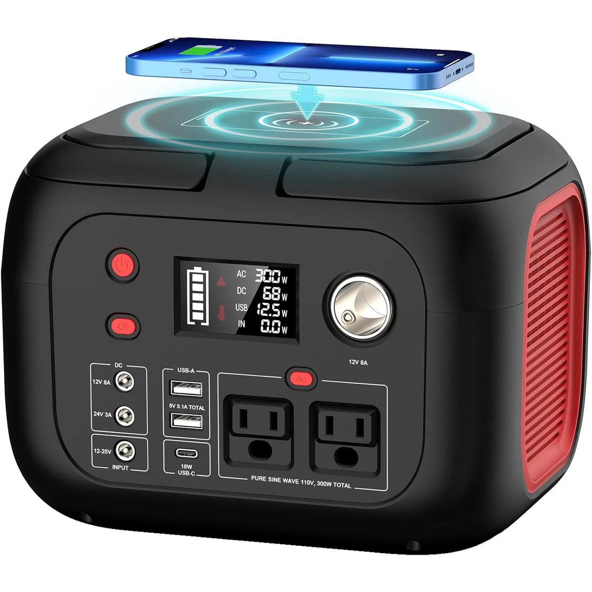 600W/300W/200W/120W Portable Power Station,110V AC Outlets Solar Generator Storage Energy Power Bank For Camping Travel RV Home