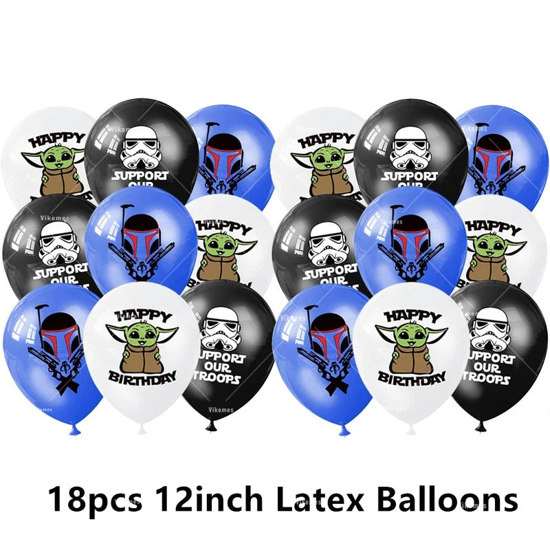 Green Yodaed Latex Balloons Hero Master Robot Foil Ballons Happy Birthday Party Banner Tableware Cake Topper Decoration Kid Toy