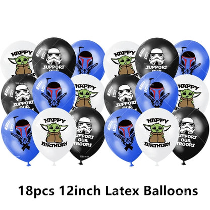 Green Yodaed Latex Balloons Hero Master Robot Foil Ballons Happy Birthday Party Banner Tableware Cake Topper Decoration Kid Toy