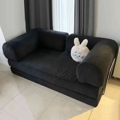 110” Sectional Couches for Living Room, 3 Seat Grey Corduroy Convertible Boneless Couches Sofa Bed with Pillows,, Customized