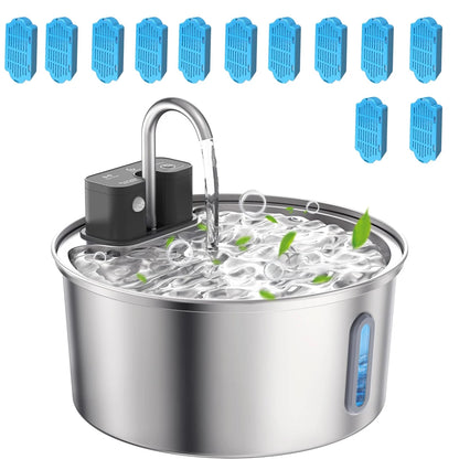 3L Stainless Steel Wireless Recharging Sensor Pet Cat Water Fountain Auto Drinking Fountain For Cats Dog Drinker Dispenser Bowl