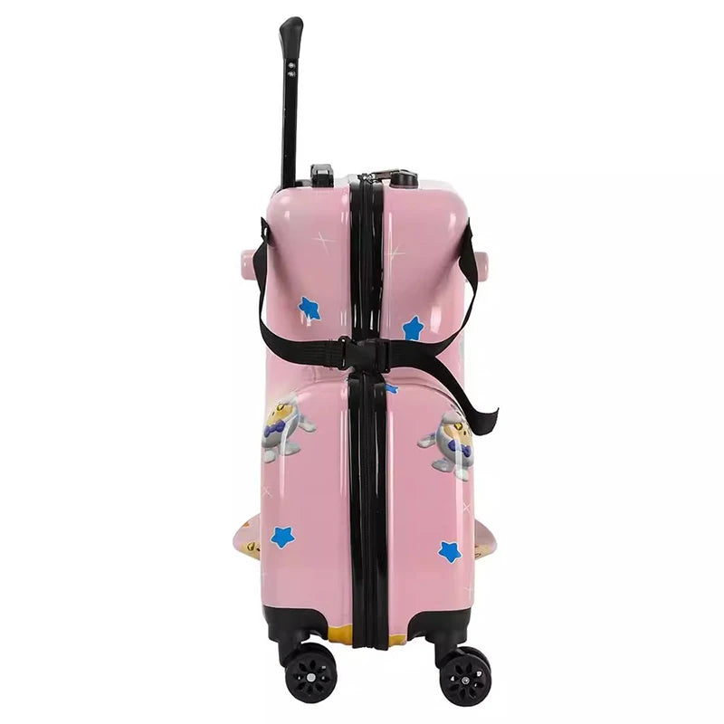 Children can Ride Suitcase Trolley Case can sit on the Wooden Horse Suitcase 20 inch can Boarding Universal Wheel Password Box