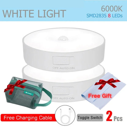 Motion Sensor Light Rechargeable Sensing In Dark Light Sensitivity USB LED Night Light Portable Wireless Magnetic Cabinet Lamp