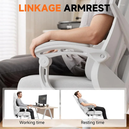 GTPLAYER Ergonomic Gaming Chair w/ Footrest, Mesh Office Chair, Reclining Desk Chair