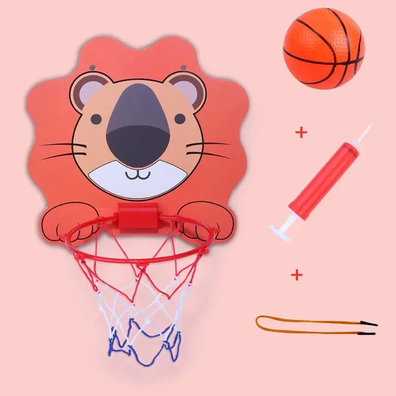 Kids Basketball Hoop Kit Cartoon Creative Animals Basketball Stand Outdoor Indoor Game Sport Play Toys Children Kids Basketball