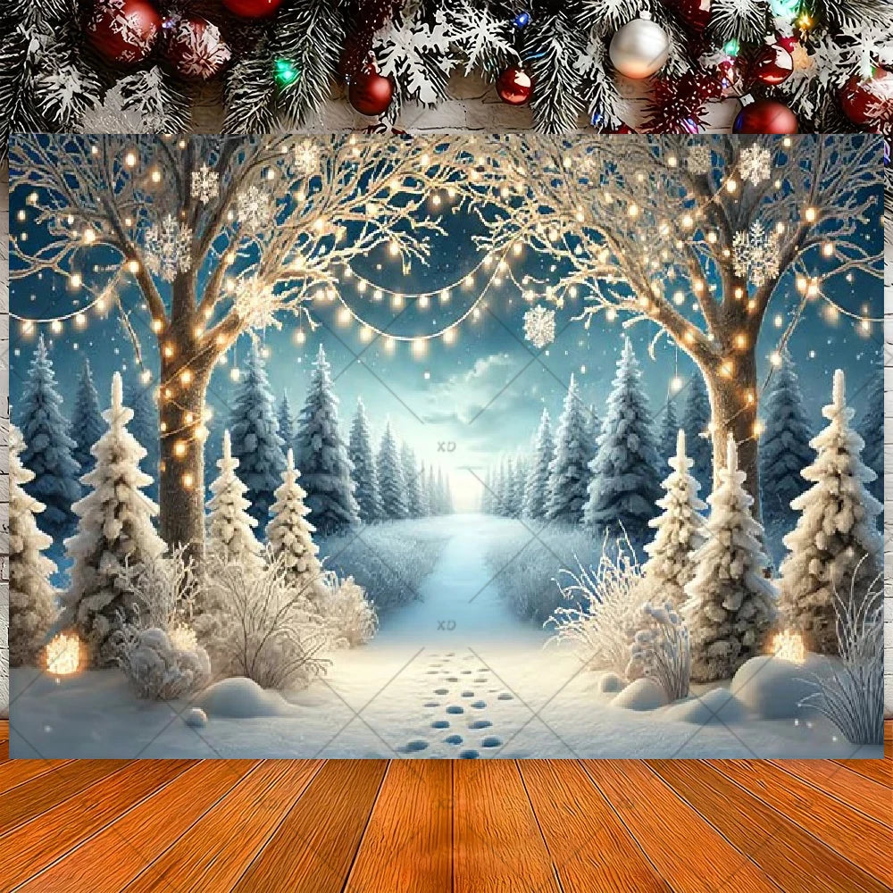 Winter Christmas Candy Vine Arch Theme Banner Background, Children's Birthday Party, Home Decoration Photography Backdrop Cloth