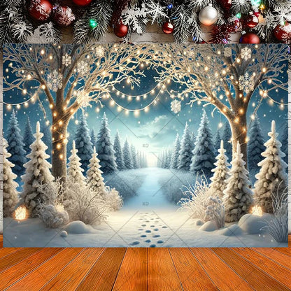 Winter Christmas Candy Vine Arch Theme Banner Background, Children's Birthday Party, Home Decoration Photography Backdrop Cloth