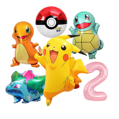 Pikachu Cartoon Balloon Garland Kit Lightning Foil Balloons Kids Birthday Party Supplies