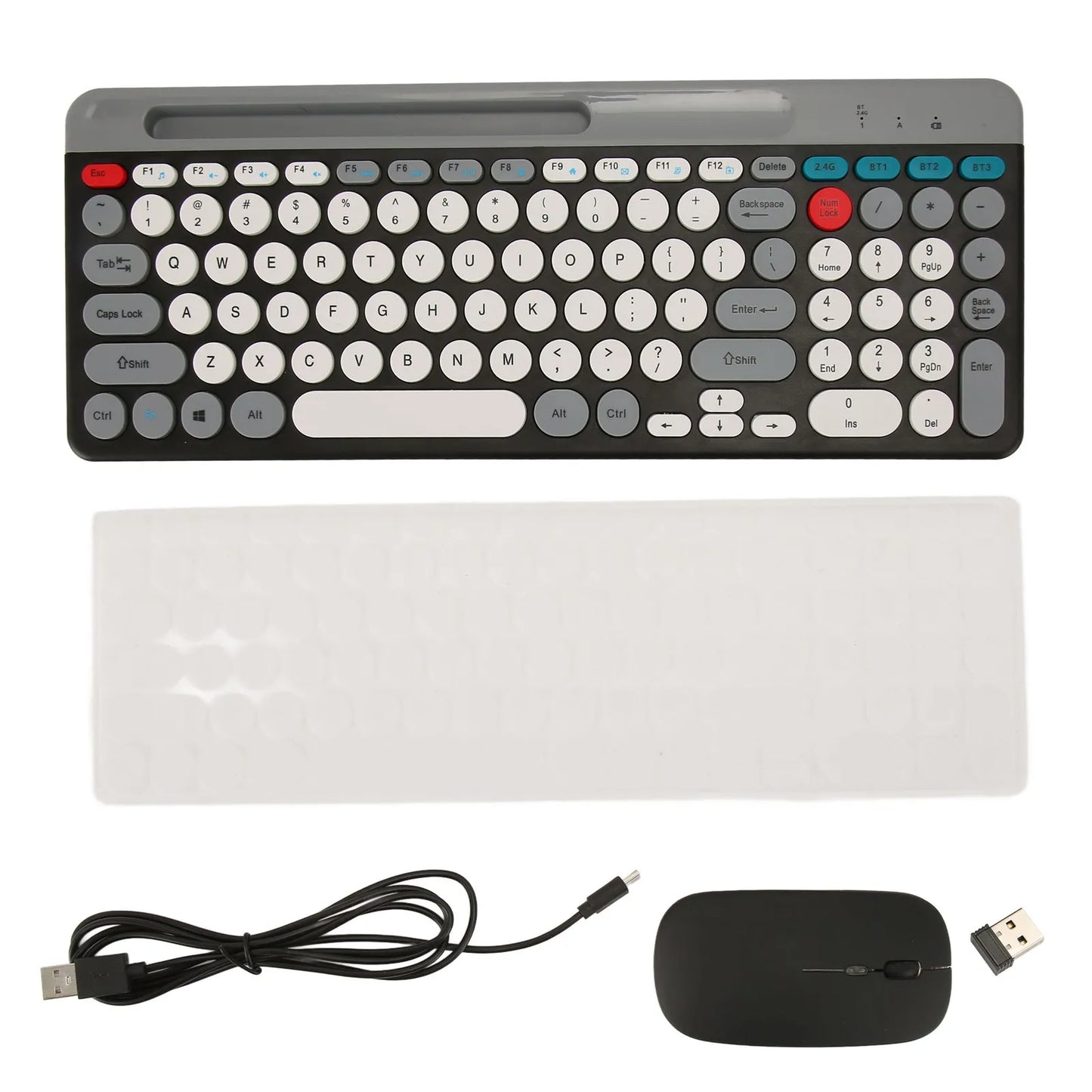 【New】Wireless Keyboard Mouse Set Rechargeable Retro  2.4G Wireless Bluetooth Keyboard Mouse Set Wireless PC Keyboard Mouse Set