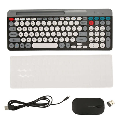 【New】Wireless Keyboard Mouse Set Rechargeable Retro  2.4G Wireless Bluetooth Keyboard Mouse Set Wireless PC Keyboard Mouse Set