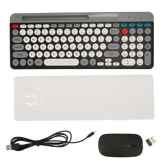 【New】Wireless Keyboard Mouse Set Rechargeable Retro  2.4G Wireless Bluetooth Keyboard Mouse Set Wireless PC Keyboard Mouse Set