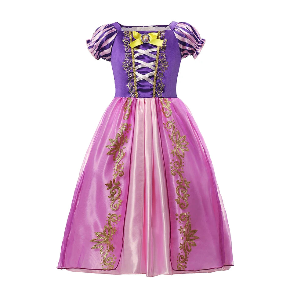 Elsa Anna Kid Princess Girls Dress Rapunzal  Kids Cosplay Halloween Vestidos Children Costume Birthday Party Dress
